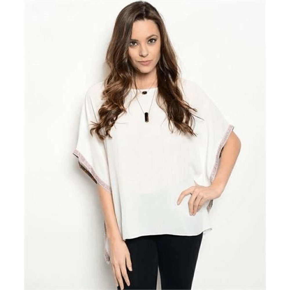 *Clearnace* White Poncho Top  